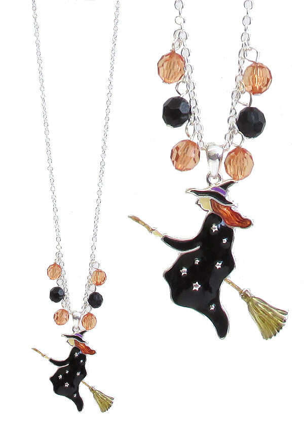 HALLOWEEN THEME NECKLACE - WITCH-0