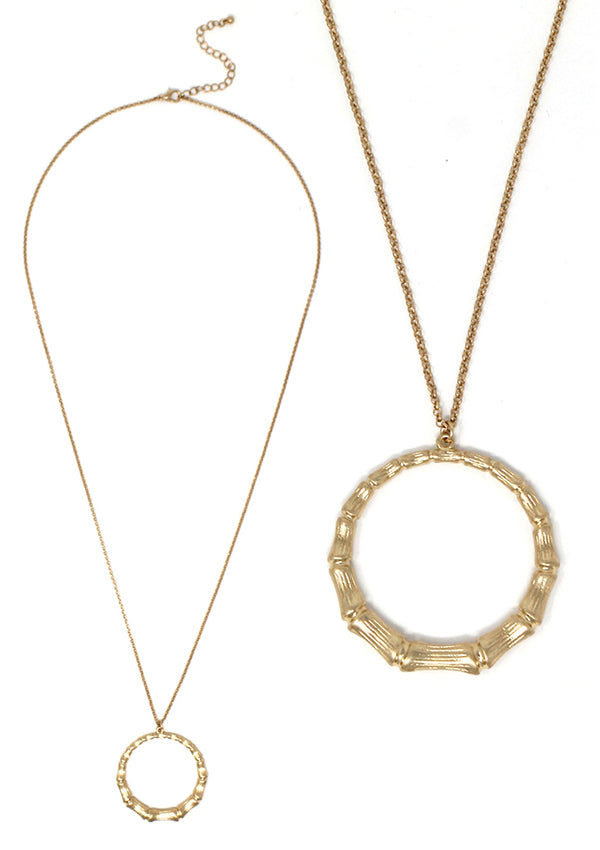 BAMBOO HOOP PENDANT, LONG NECKLACE, ECO-FRIENDLY...ANYTHING BAMBOO IS STILL TRENDING!