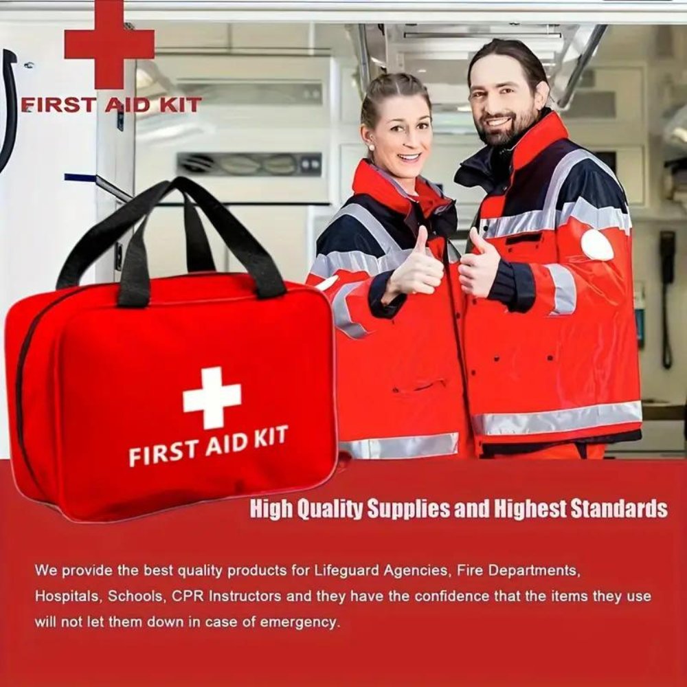 173 Piece Large First Aid Kit: Portable Bag For Outdoor Hunting, Hiking, Camping And More - Including Emergency Supplies! ANYTHING FIRST AID IS STILL TRENDING!