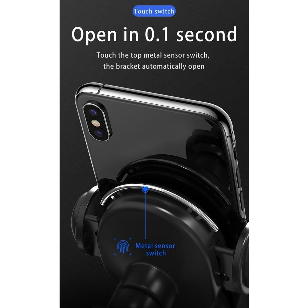 Wireless, Automatic Clamping Mount, Fast Charger For Your Car, 50% Faster Than Standard Wireless Car Chargers, Automatically Recognizes Phone Model.
