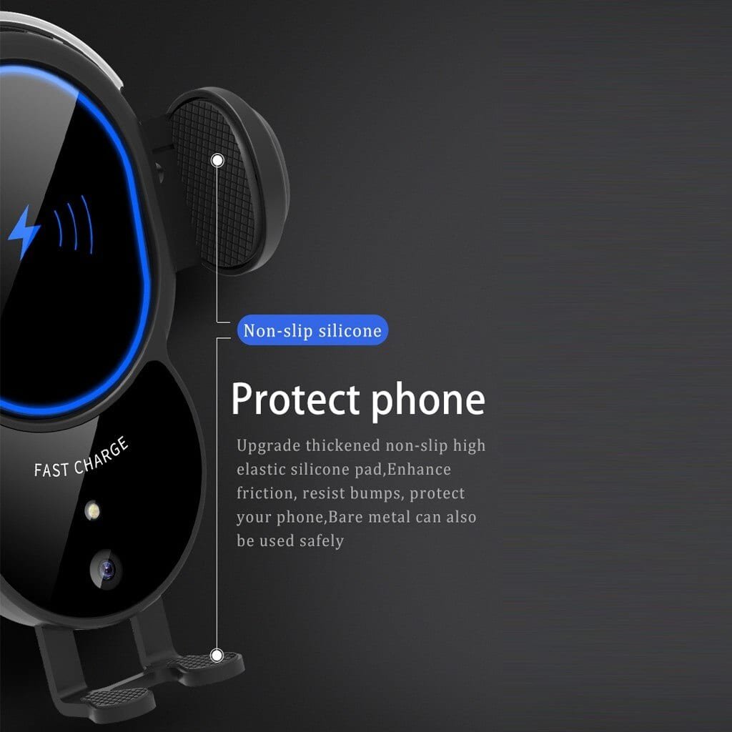 Wireless, Automatic Clamping Mount, Fast Charger For Your Car, 50% Faster Than Standard Wireless Car Chargers, Automatically Recognizes Phone Model.