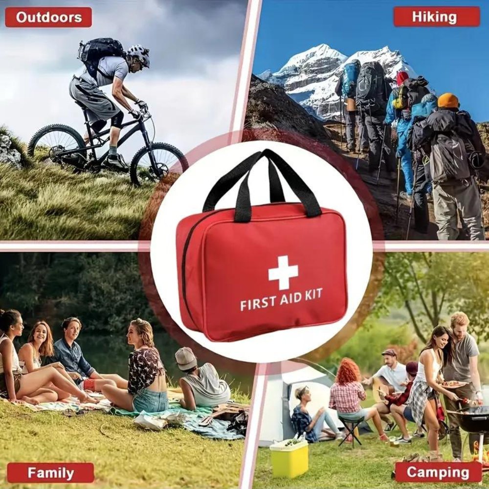 173 Piece Large First Aid Kit: Portable Bag For Outdoor Hunting, Hiking, Camping And More - Including Emergency Supplies! ANYTHING FIRST AID IS STILL TRENDING!