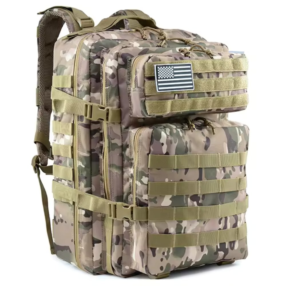 Backpack: 2L Tactical Backpack, Waterproof, Multiple Compartments, Pouches & Zip Pockets