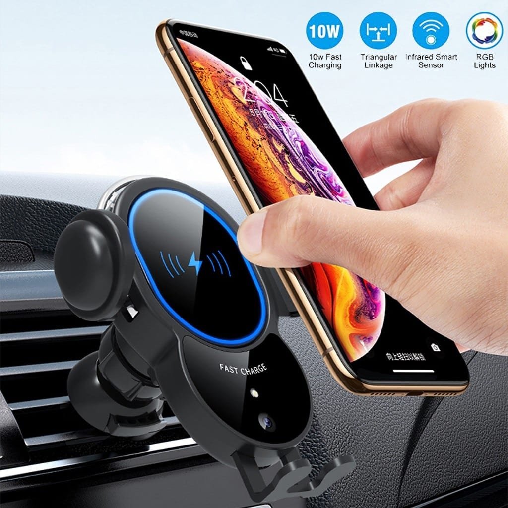 Wireless, Automatic Clamping Mount, Fast Charger For Your Car, 50% Faster Than Standard Wireless Car Chargers, Automatically Recognizes Phone Model.