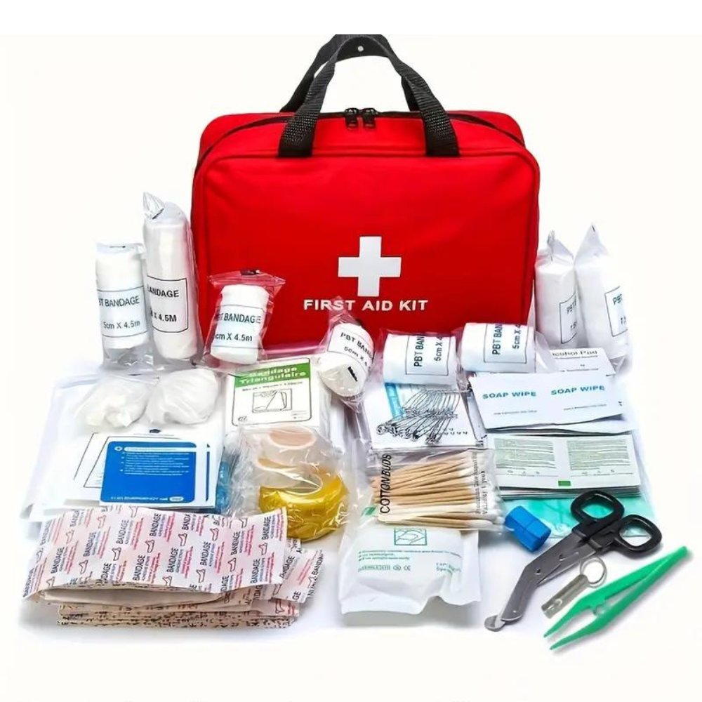 173 Piece Large First Aid Kit: Portable Bag For Outdoor Hunting, Hiking, Camping And More - Including Emergency Supplies! ANYTHING FIRST AID IS STILL TRENDING!