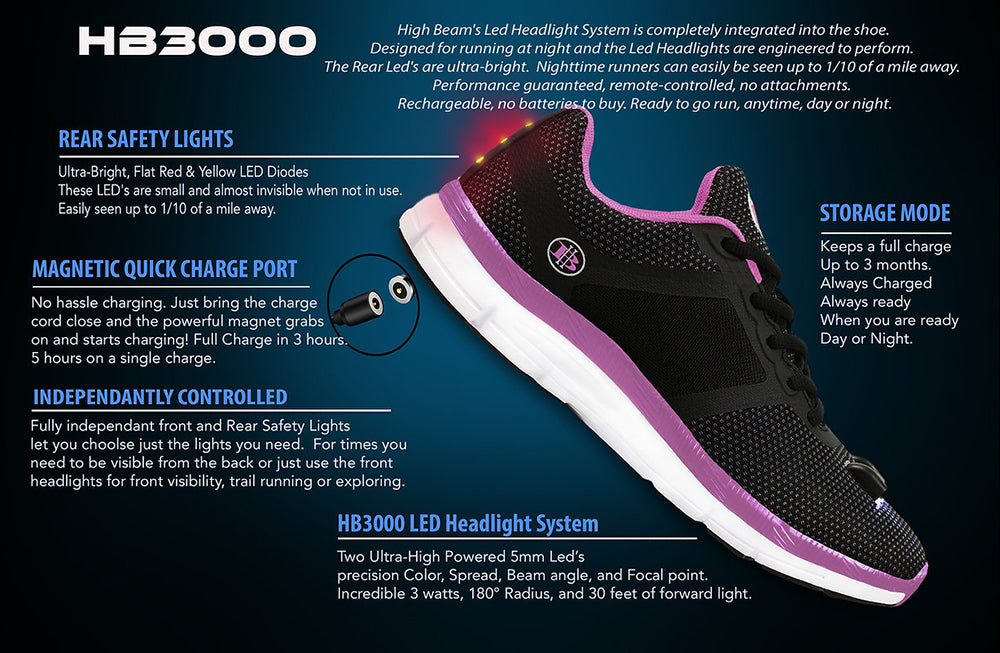 Women's Sneakers-High Beam Night Runner Shoes W/ Safety Lights...STILL OUR #1 SELLING ITEM!