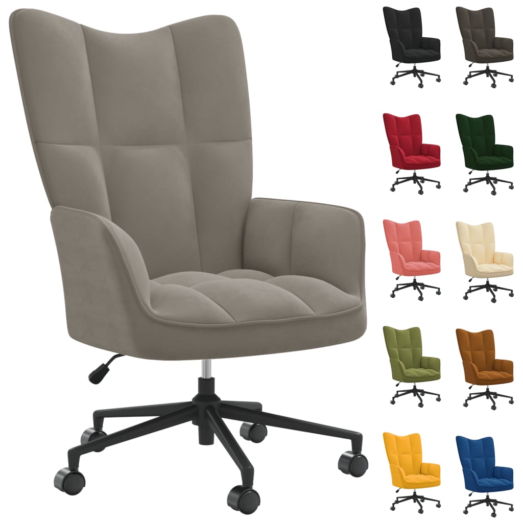 Relaxing Swivel- Velvet Armchair, Thickly Padded Foam Upholstered Soft-To-Touch Velvet, Equipped With Gas Lift Mechanism. ONLY 34 LEFT IN STOCK!